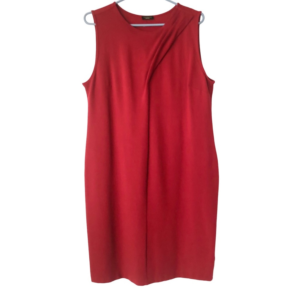 Talbots Red Sheath Dress Sleeveless Size XL